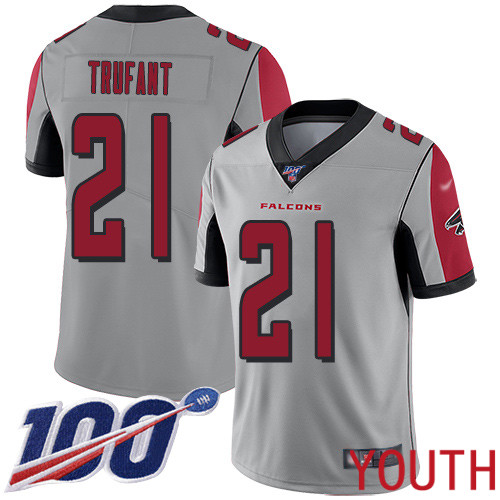 Atlanta Falcons Limited Silver Youth Desmond Trufant Jersey NFL Football #21 100th Season Inverted Legend->atlanta falcons->NFL Jersey